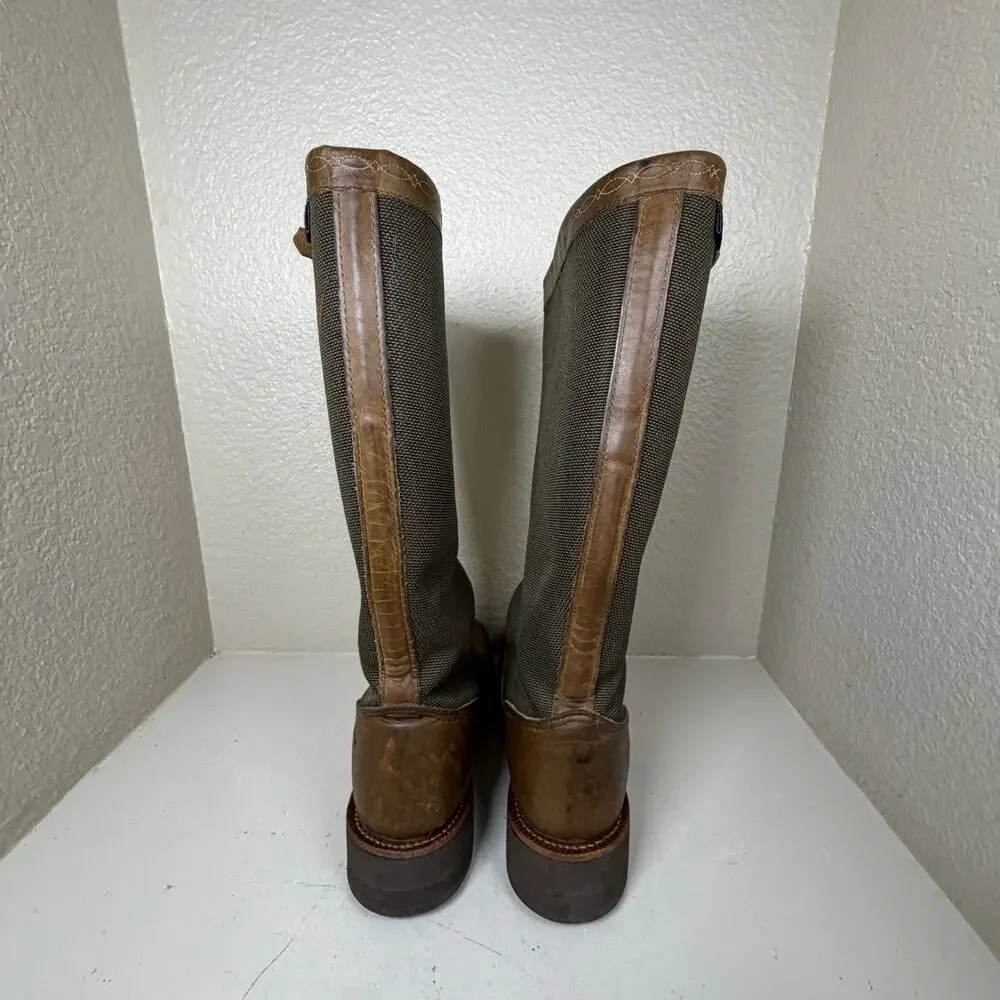 Chippewa Snake Proof Leather Boots Vipercloth Uppers Hand Crafted USA Men Sz 8.5